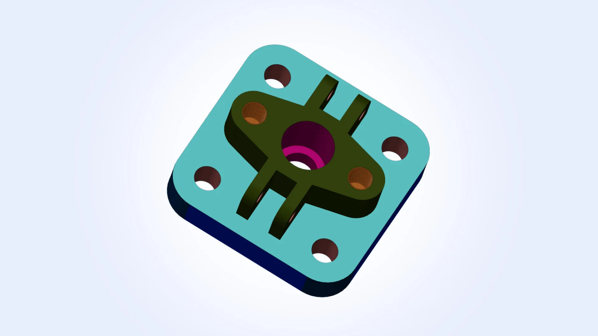 CNC machining features detected in a model imported from a STEP file