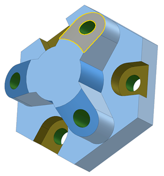 Feature recognition visualization on a mechanical part