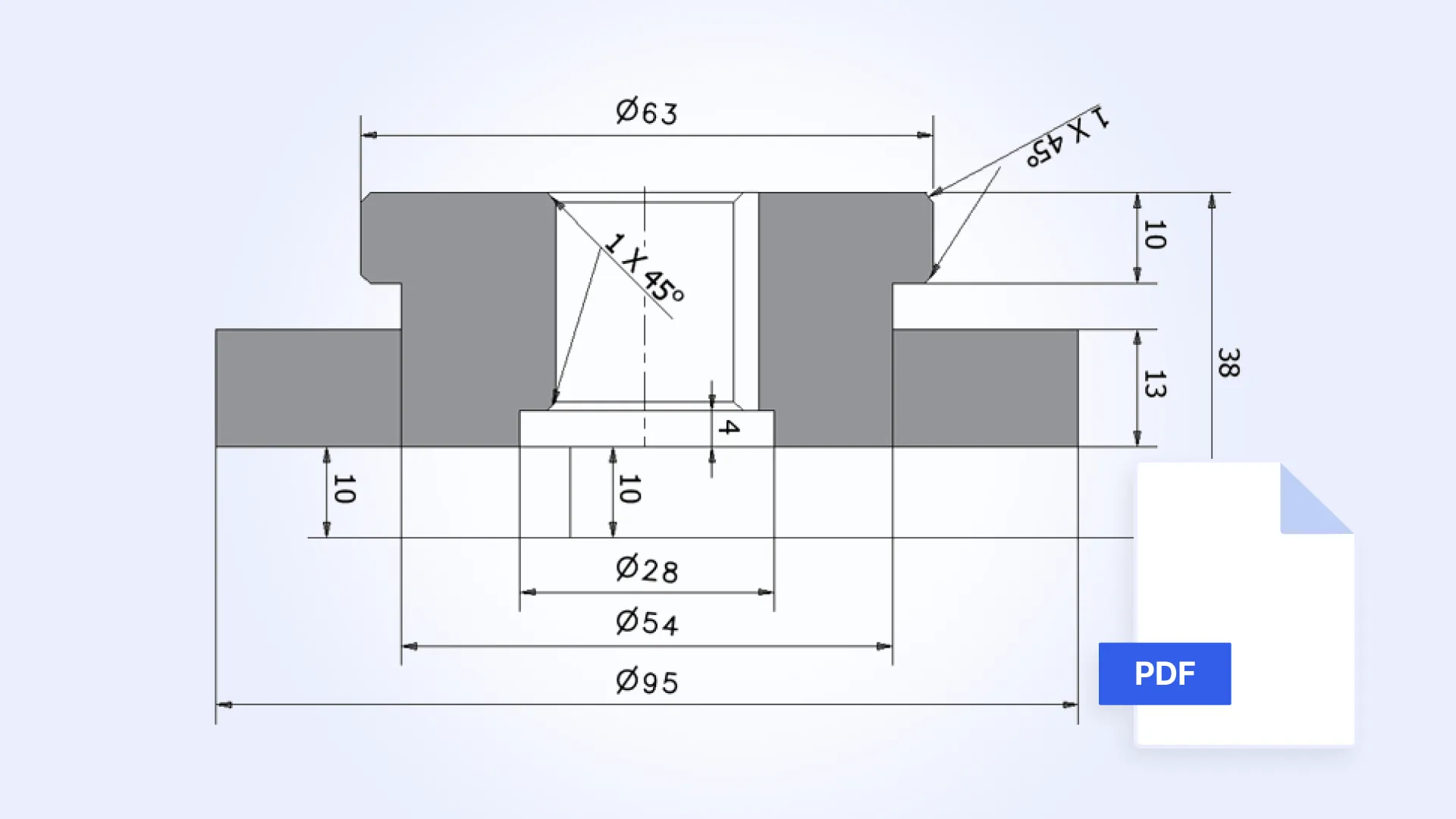 Extended PDF drawing import to support text and solid fill