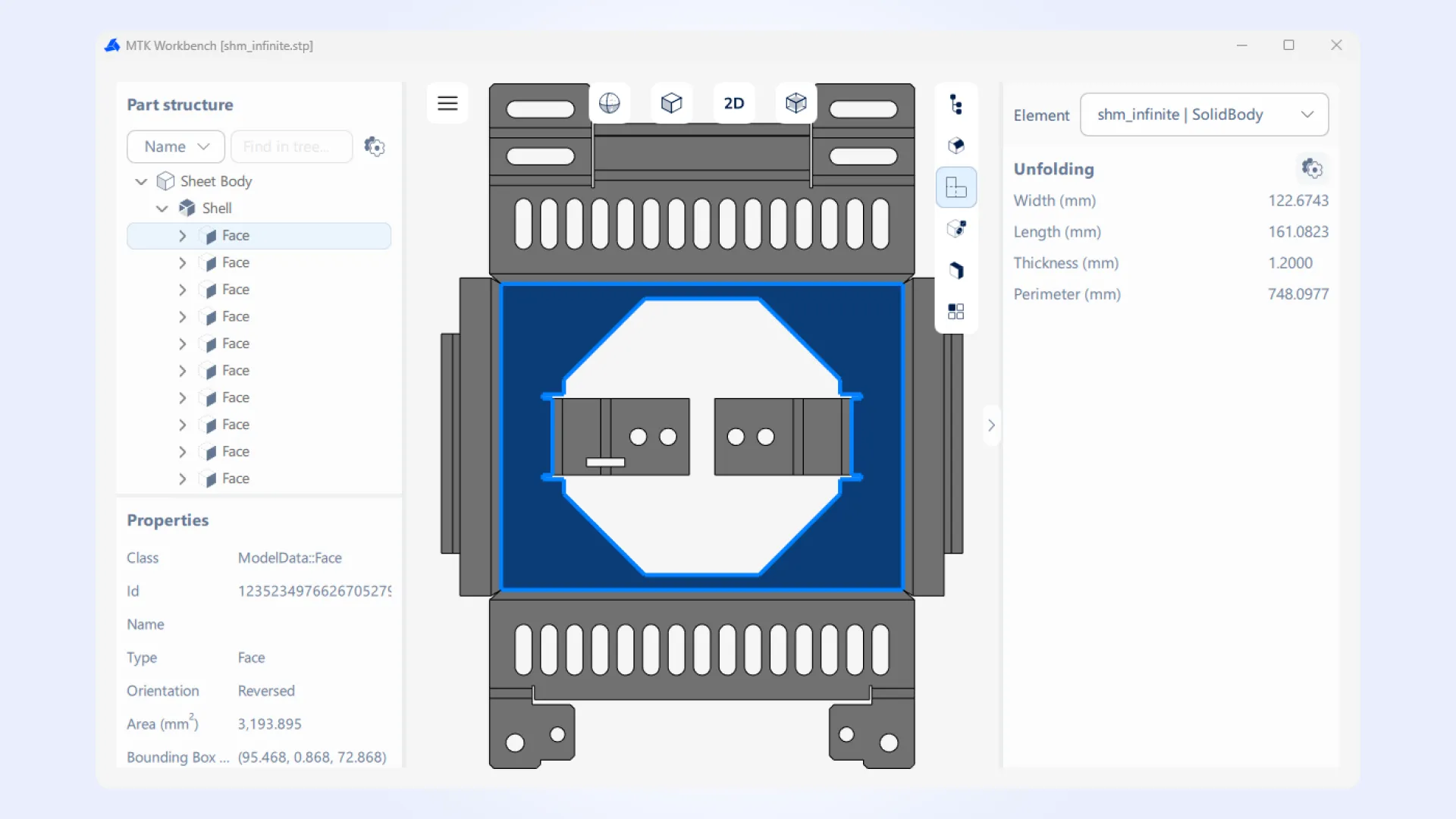Sheet metal unfolding is now available as an independent process mode in MTK Workbench