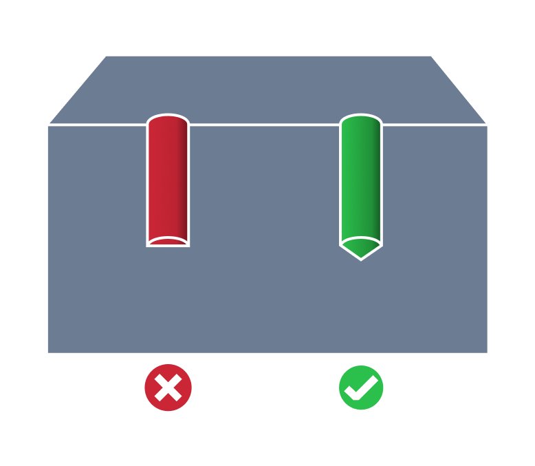 Flat bottom hole