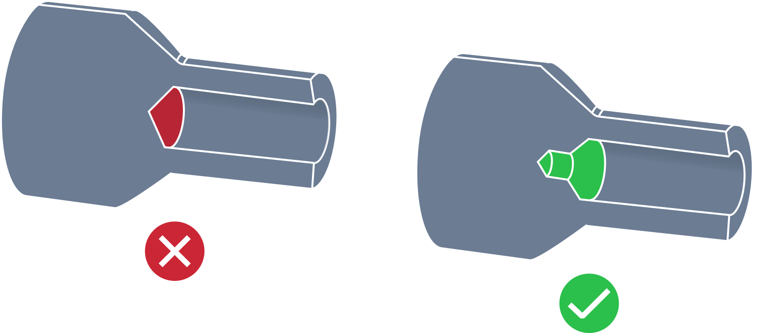 Small depth blind bored hole relief