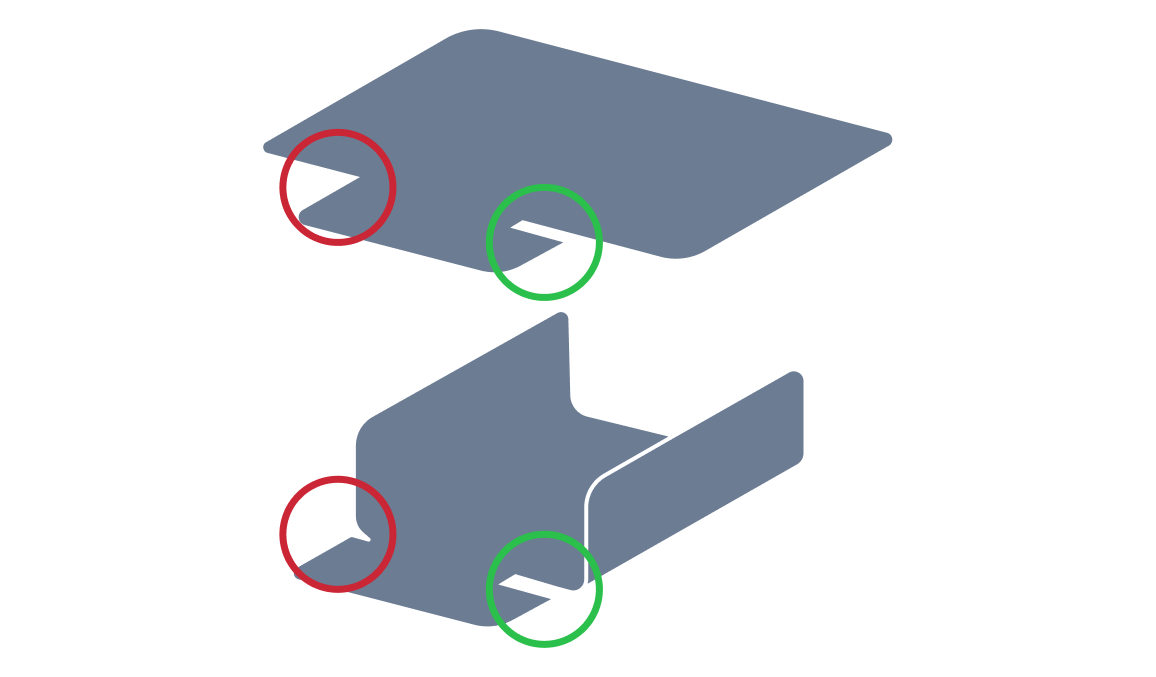 Irregular bend relief