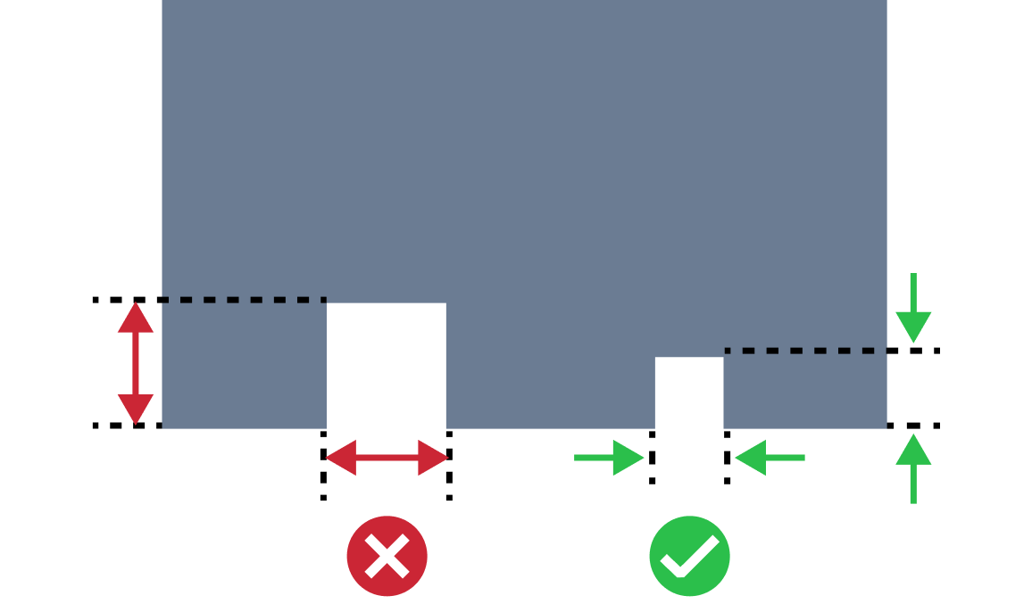 Irregular notch