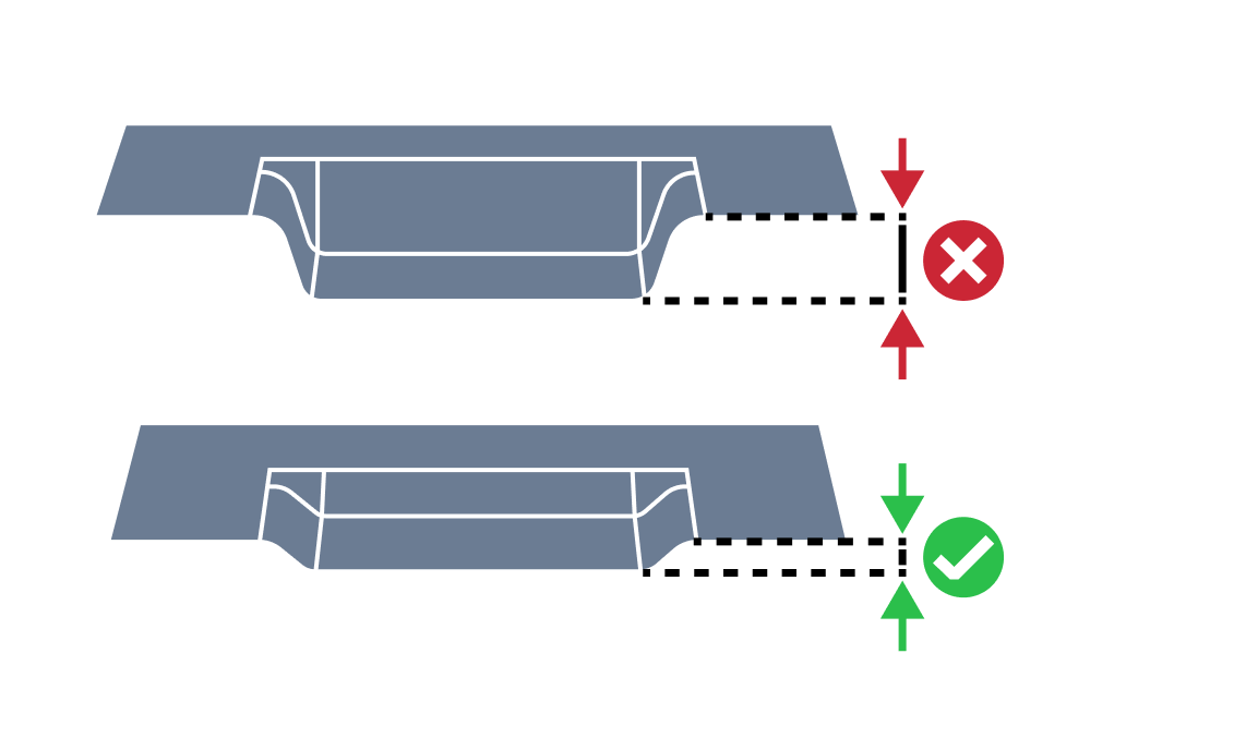 Large bead depth
