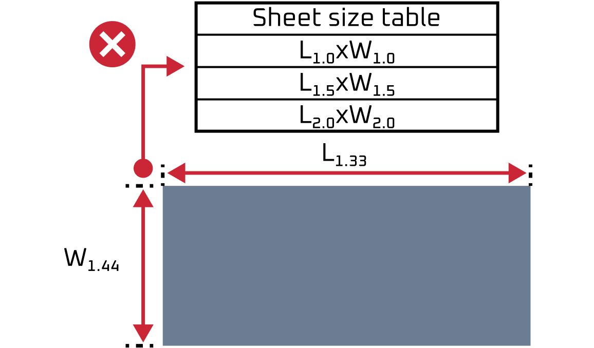 Non standard sheet size