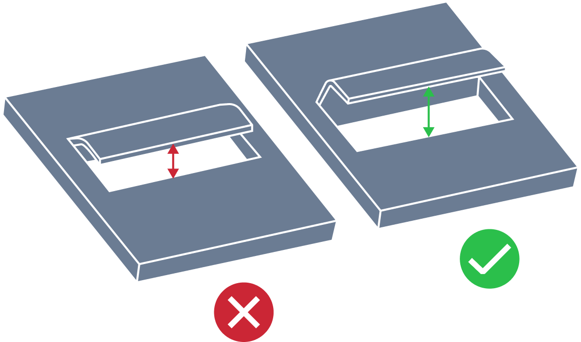 Small louver depth