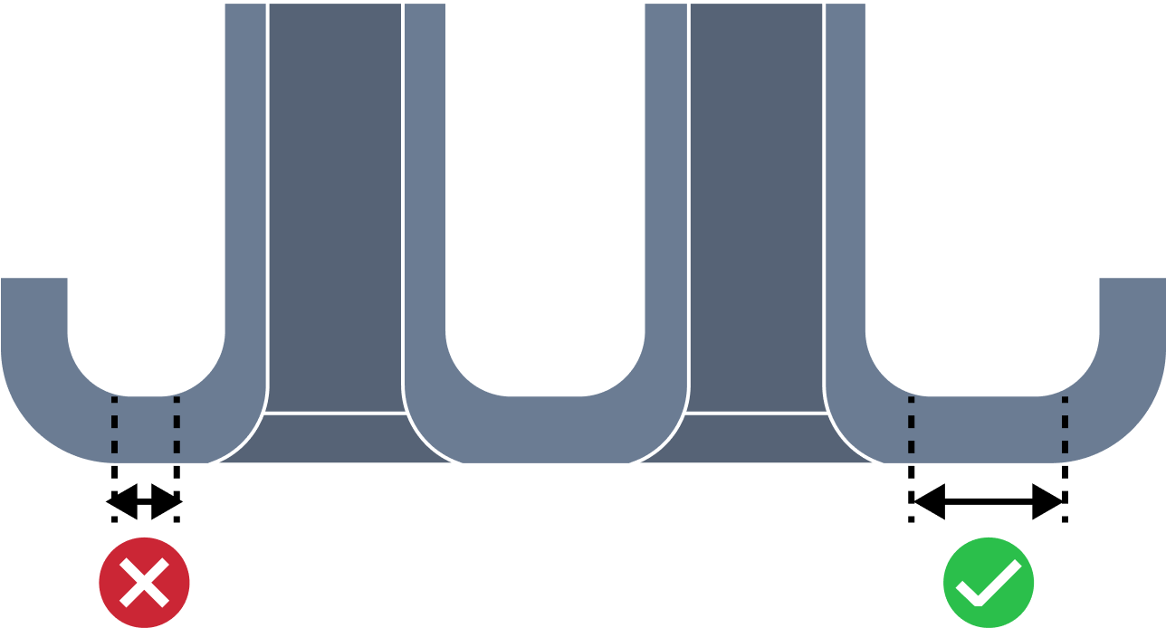 Small distance between extruded hole and bend