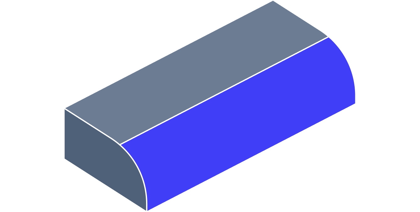 Convex profile edge milling face